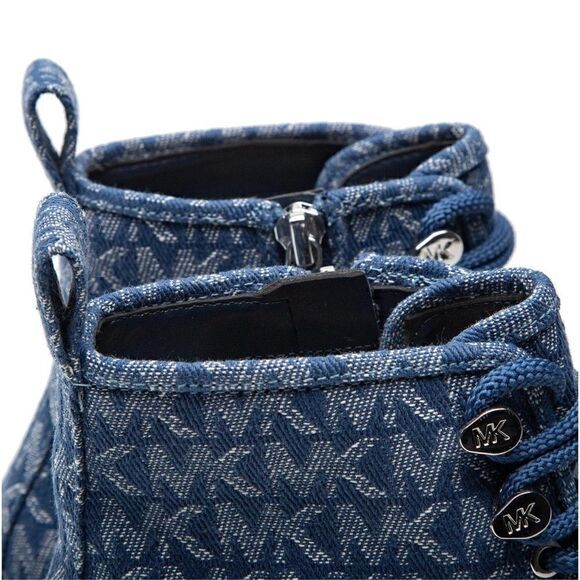 Michael Kors Denim Jacquard Combat Boots - Picture 5 of 10